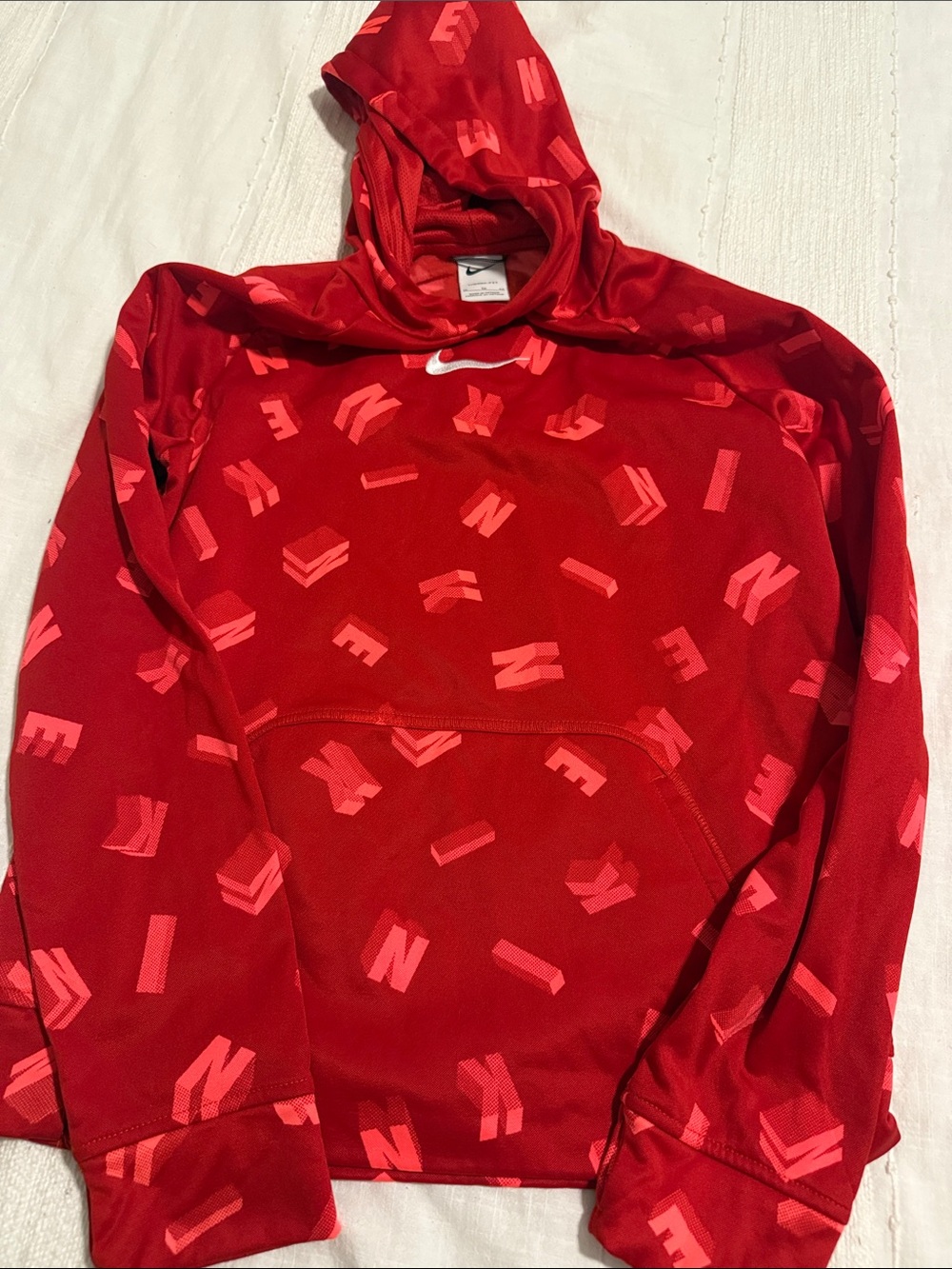 Nike Red and Pink Graphic Pullover Hoodie
